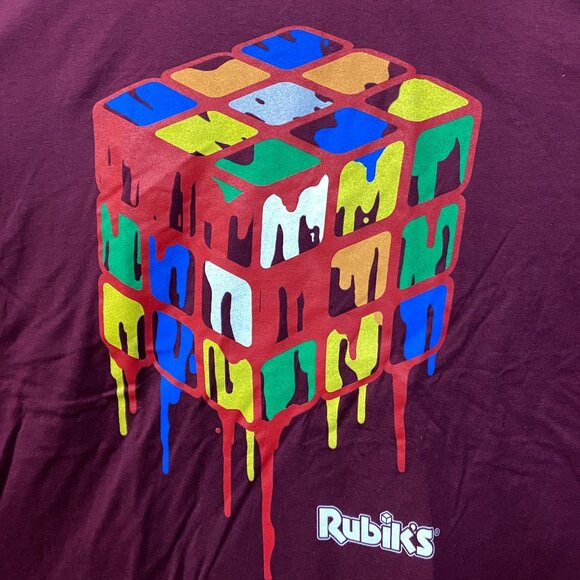 Rubiks Cube Melting Vintage Style Graphic Design T-Shirt XL - Picture 2 of 4